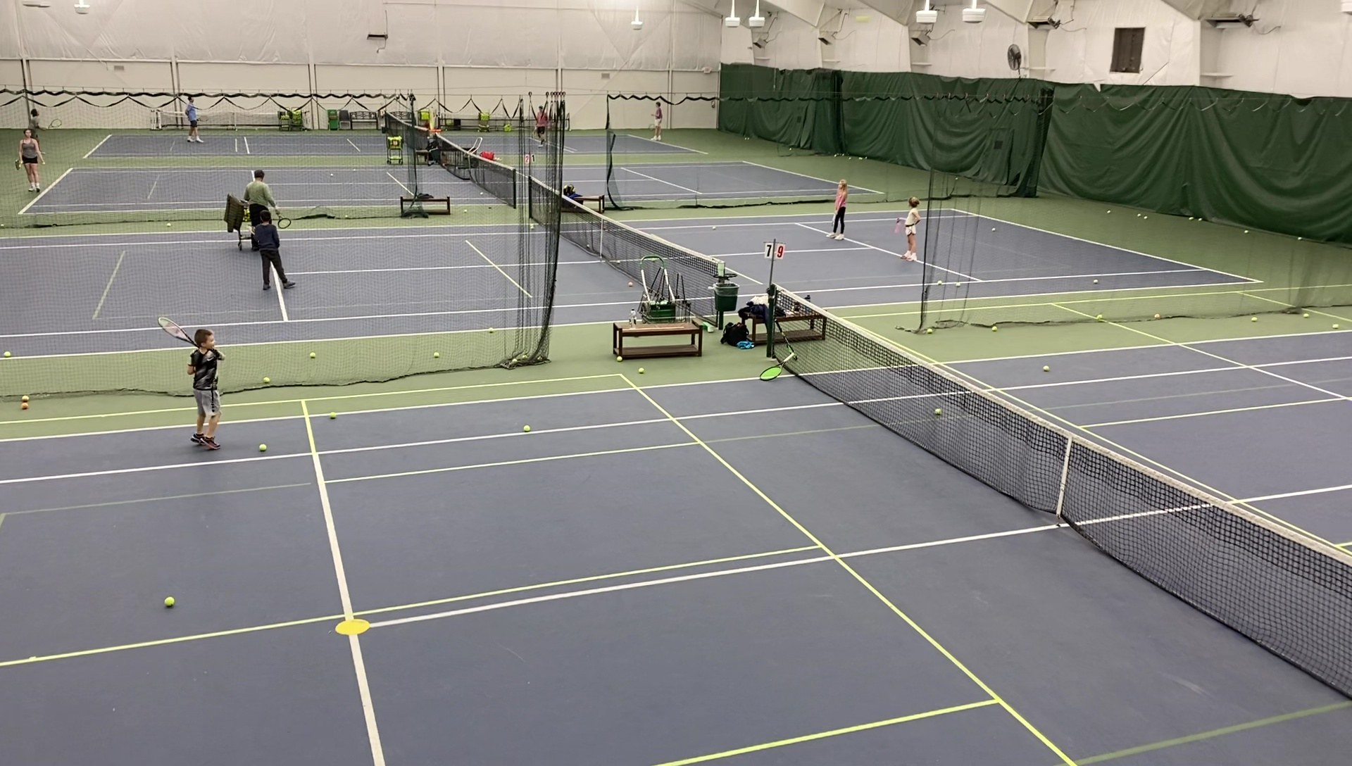 Juniors on the indoor courts at Pine Lake